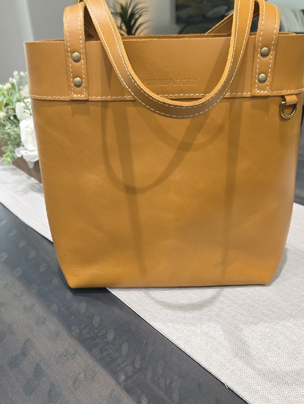 Portland Leather Mango Montana Leather Tote